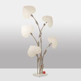 Antonio Pavia Floor Lamp in Silver-Plated Brass and Silk,  1970s.