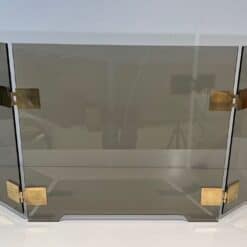 French Smoked Glass Fireplace Screen - Front View - Styylish