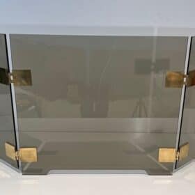 French Smoked Glass Fireplace Screen