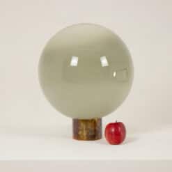 Alternative view of Globe lamp in opalescent glass and patinated bronze. Contemporary.