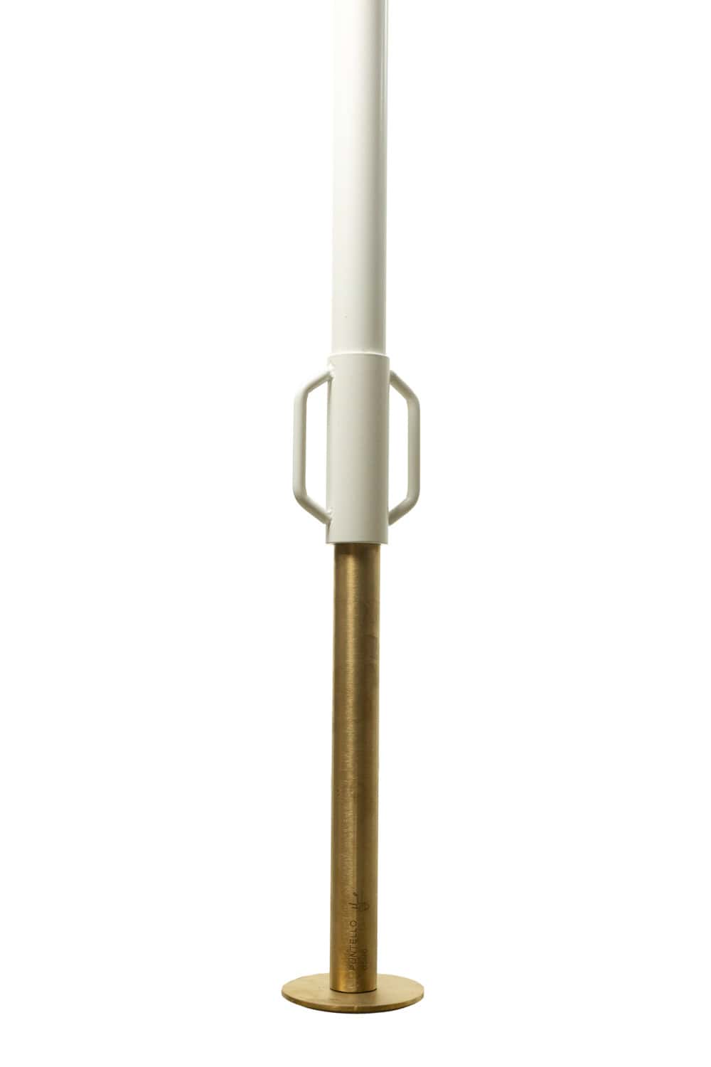 Adjustable-Height Coat Rack with Brass Hooks - Side View - Stylish