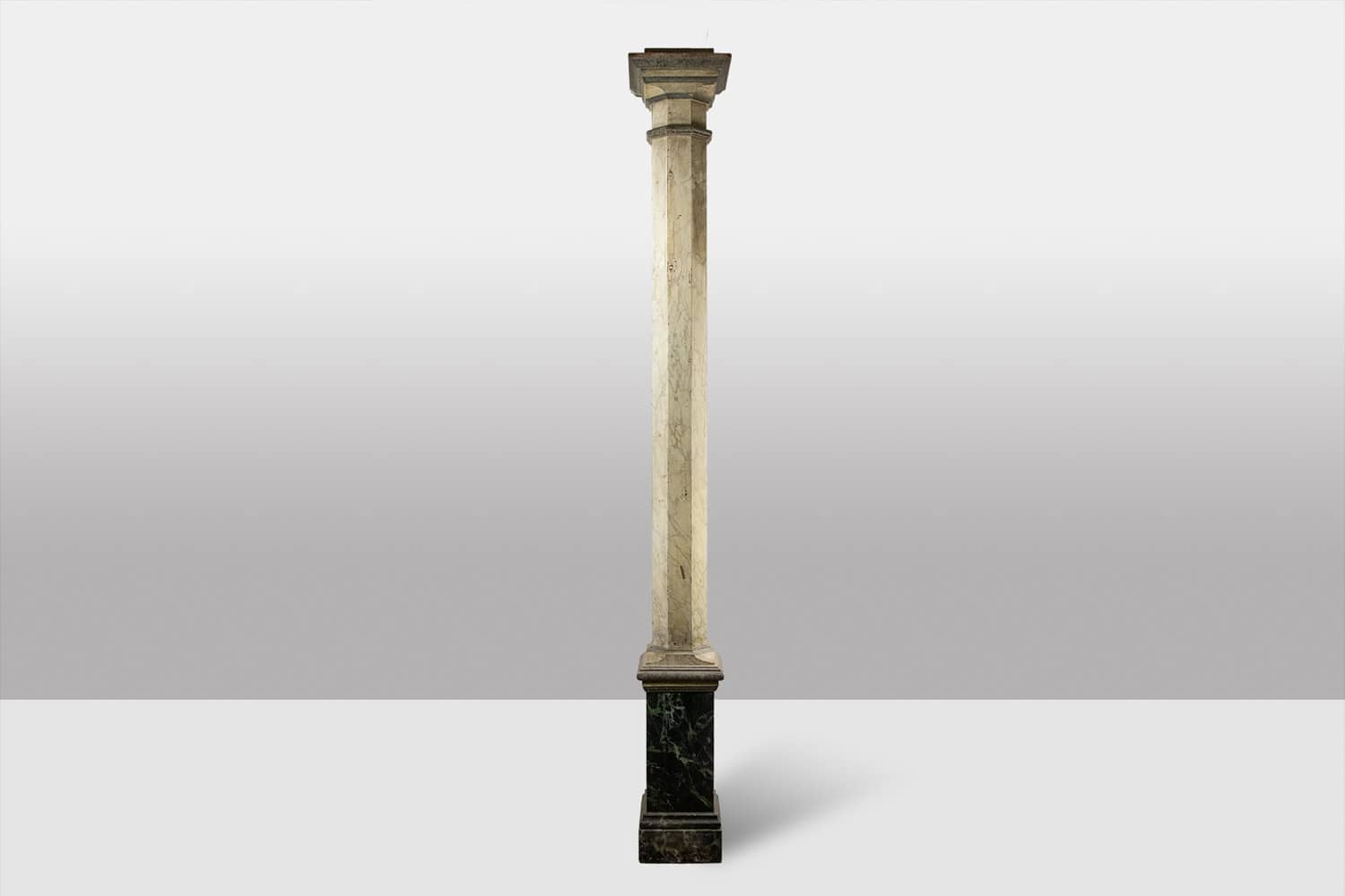 Pair of French Faux Marble Fluted Columns, Circa 1880 - Image 2