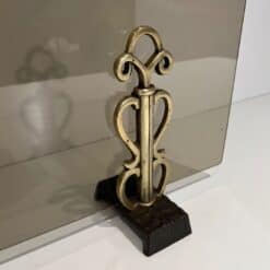 French Smoked Glass Fireplace Screen - Stand Detail Three - Styylish