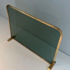 French Green Glass Fireplace Screen - Top View - Styylish