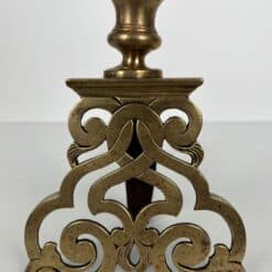French Louis XV Style Bronze Andirons - Base Detail - Styylish