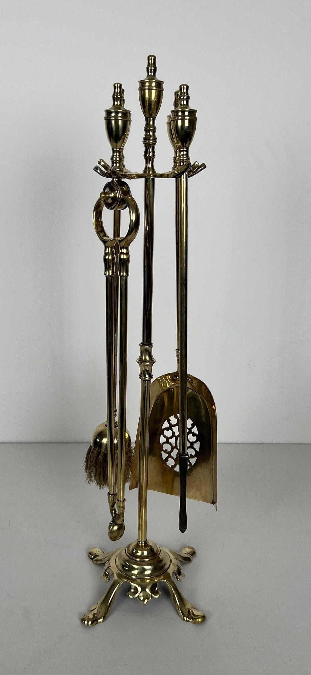French Neoclassical Brass Fireplace Companion Set - Alt View Two - Styylish