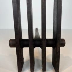 French Brutalist Steel Andirons, Mid-Century, 1950s - Image 11