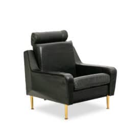 Airborne. Pair of green leather armchairs. 1950s. - Image 11