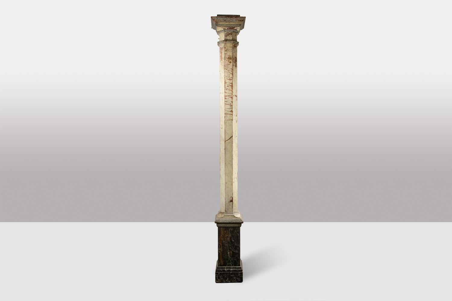Pair of French Faux Marble Fluted Columns, Circa 1880 - Image 11