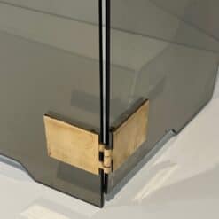 French Smoked Glass Fireplace Screen - Bottom Hinge Detail - Styylish