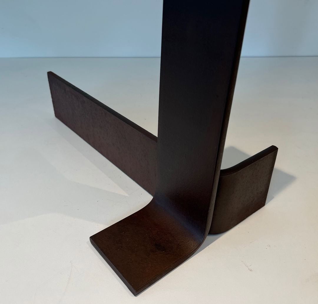 French Modernist Wrought Iron Andirons - Base Detail Two - Styylish