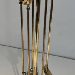 French Neoclassical Brass Fireplace Companion Set - Full View - Styylish