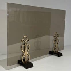 French Smoked Glass Fireplace Screen - Alt View - Styylish