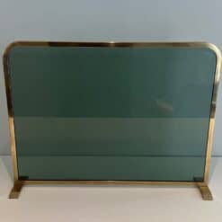 French Green Glass Fireplace Screen - Front View Two - Styylish