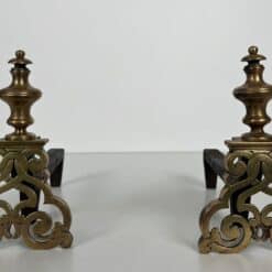 French Louis XV Style Bronze Andirons - Pair - Styylish