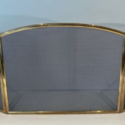 French Neoclassical Brass Fireplace Screen - Extended Front View - Styylish