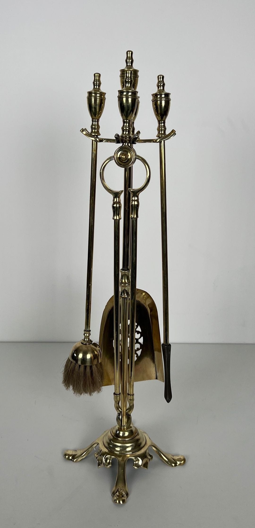 French Neoclassical Brass Fireplace Companion Set - Alt View Three - Styylish