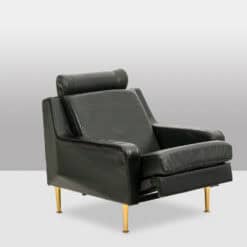 Airborne. Pair of green leather armchairs. 1950s. - Image 12