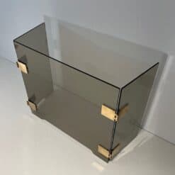 French Smoked Glass Fireplace Screen - Top Angled View - Styylish