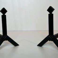 French Modernist Black Iron Andirons - Image 12