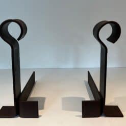 French Modernist Wrought Iron Andirons - Pair View - Styylish