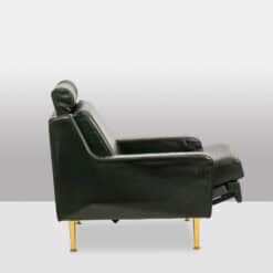 Airborne. Pair of green leather armchairs. 1950s. - Image 13
