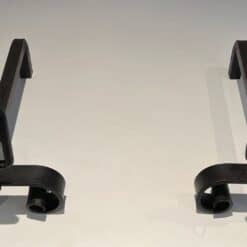 French Wrought Iron Andirons - Top View - Styylish