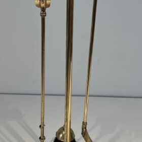 French Neoclassical Brass Fireplace Companion Set