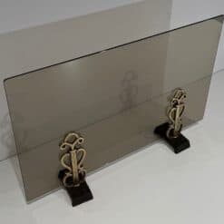 French Smoked Glass Fireplace Screen - Top View - Styylish