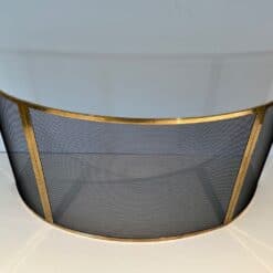 French Curved Brass Fireplace Screen - Top View - Styylish