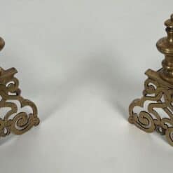 French Louis XV Style Bronze Andirons - Angled View - Styylish