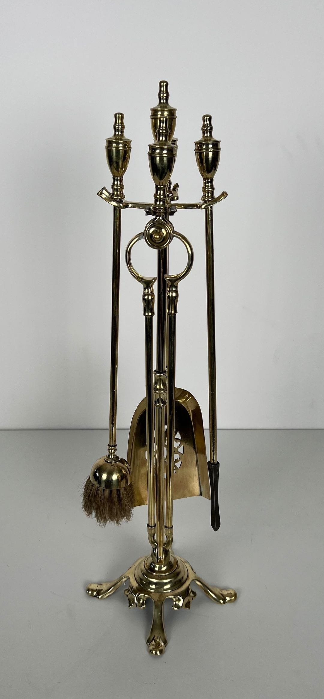 French Neoclassical Brass Fireplace Companion Set - Alt View - Styylish