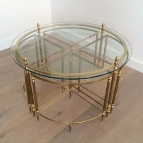 Maison Baguès Neoclassical Brass Coffee Table, France, circa 1940