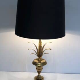 Palm Tree Brass Table Lamp, Manner of Maison Charles, circa 1970