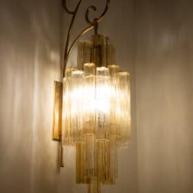 Pair of Venini Murano Glass Wall Sconces, Italy, 1950s–1960s