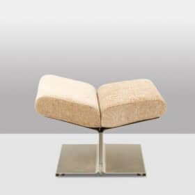 Paul Geoffroy for Uginox. Pair of brushed steel stools. Circa 1970.