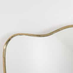 Gio Ponti Style Gilded Brass Mirror - Upper Left Corner Detail - Styylish