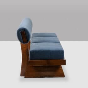 Contemporary 3-Seater Bench in Light Ash and Mohair Velvet