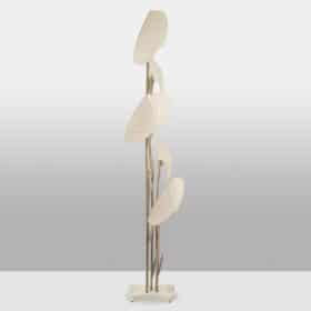 Antonio Pavia Floor Lamp in Silver-Plated Brass and Silk,  1970s.