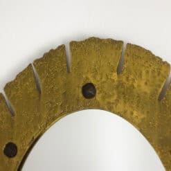 Vintage Gilded Brass Elliptical Mirror - Top Frame Detail - Styylish