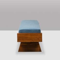 Contemporary Italian Ash and Ice Blue Mohair Bench - Image 3