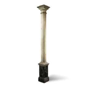 Pair of French Faux Marble Fluted Columns, Circa 1880
