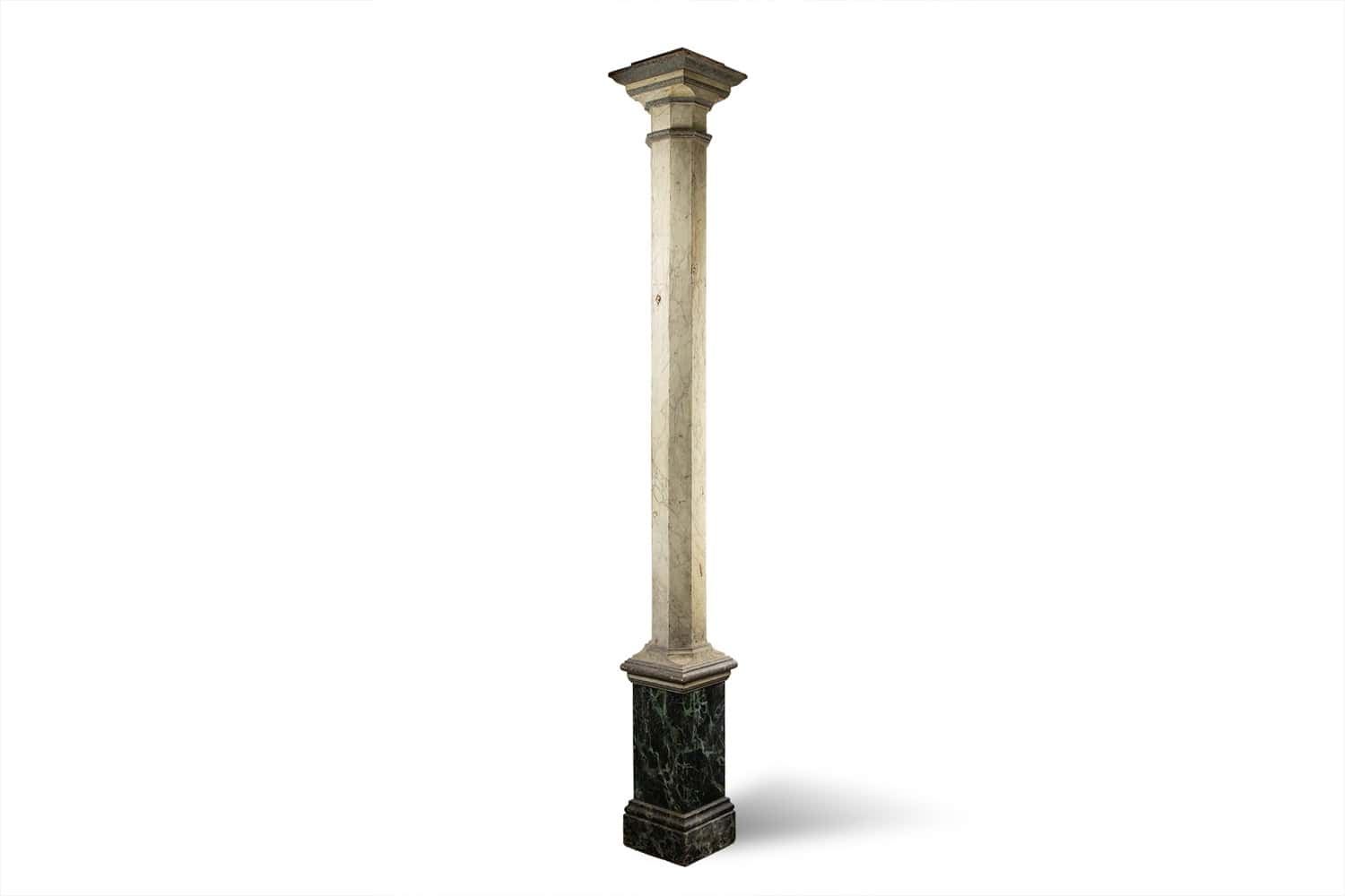 Pair of French Faux Marble Fluted Columns, Circa 1880 - Image 3