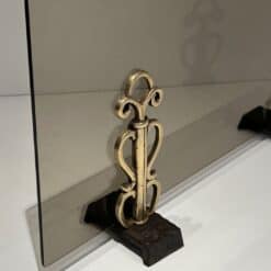 French Smoked Glass Fireplace Screen - Base Detail - Styylish