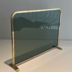 French Green Glass Fireplace Screen - Angled View Two - Styylish