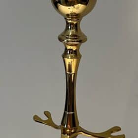 French Neoclassical Brass Fireplace Companion Set