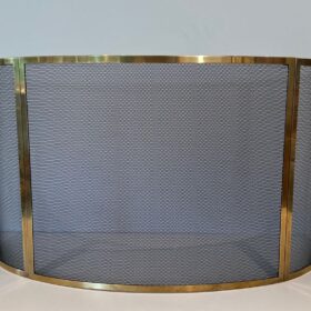 French Curved Brass Fireplace Screen