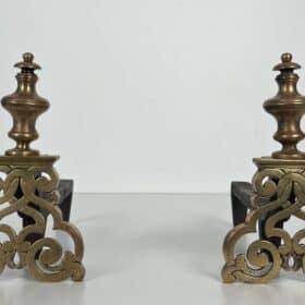 French Louis XV Style Bronze Andirons
