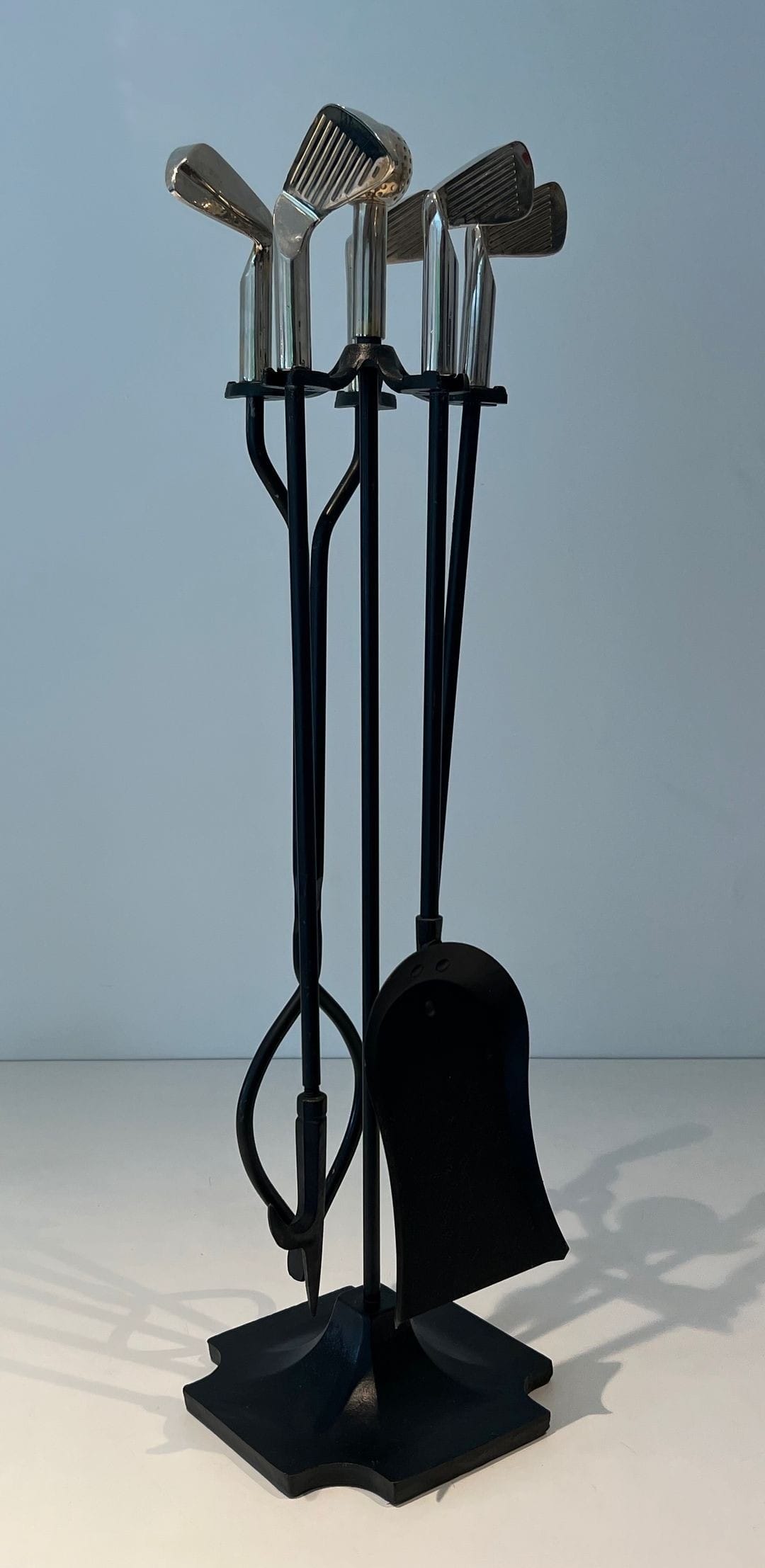 French Golf-Themed Fireplace Companion Set - Wide View - Styylish