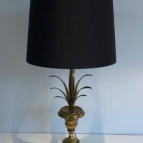 Palm Tree Brass Table Lamp, Manner of Maison Charles, circa 1970